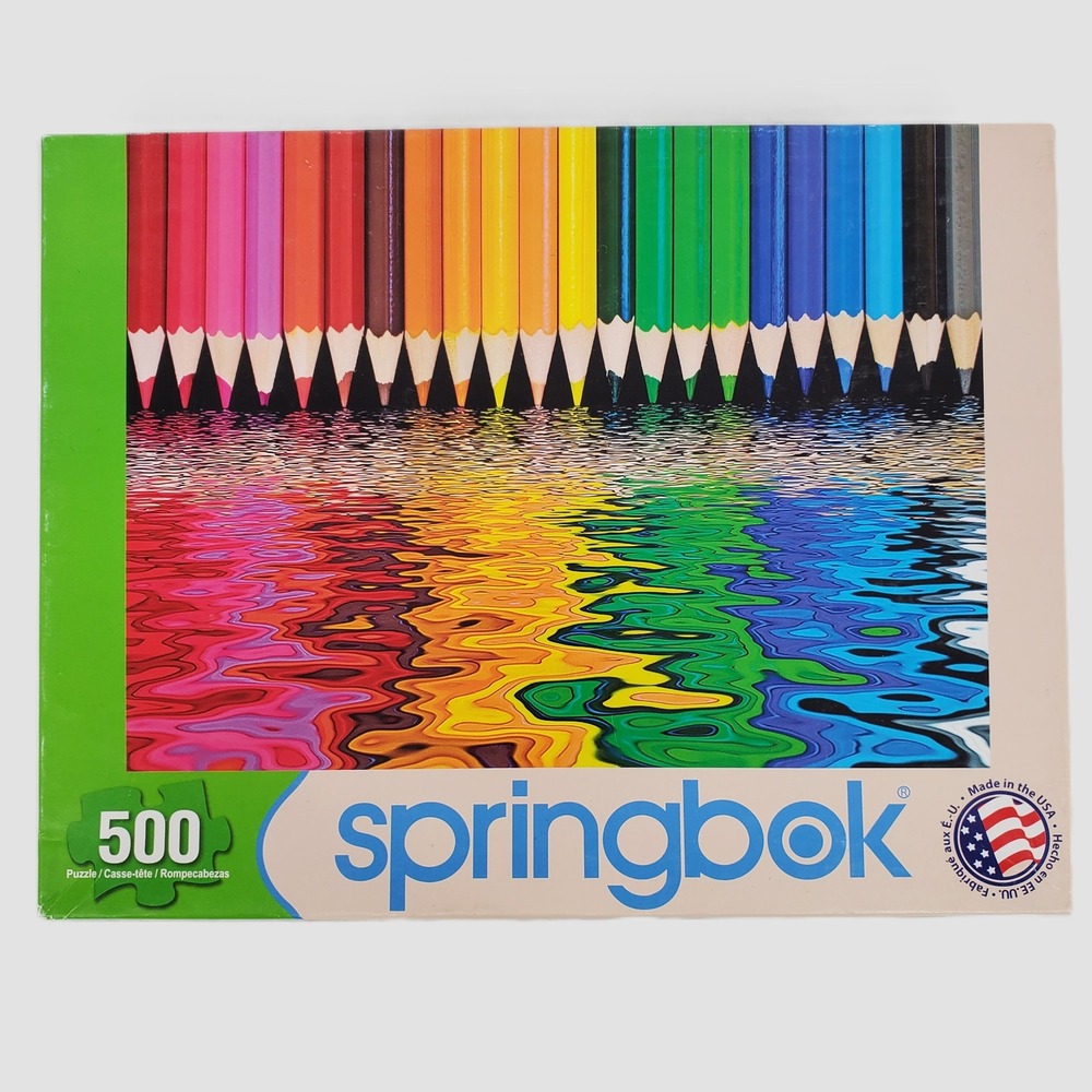 Springbok Pencil Pushers 500 Piece Jigsaw Puzzle Rainbow Colored‎ Pencils